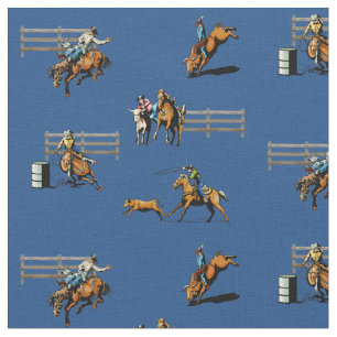 Tissu Cheval occidental de cow-girl de cowboy