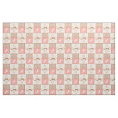Tissu chevaux bruns roses (Fat Quarter)