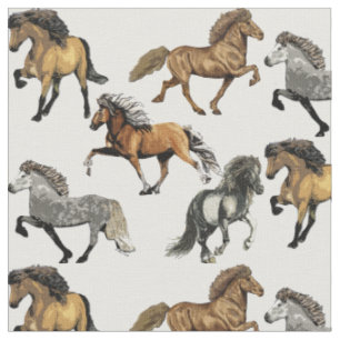 Tissu Chevaux islandais en mouvement