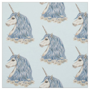 Tissu Cheveux de bleu de licorne