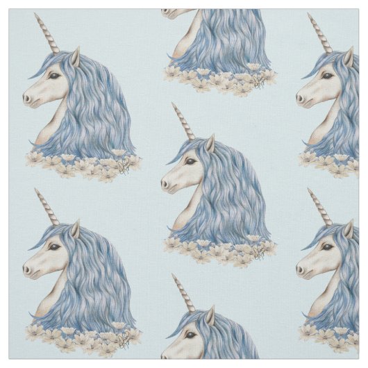 Tissu Cheveux de bleu de licorne (Échantillon)