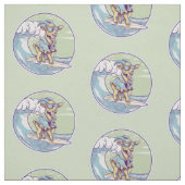 Tissu Chèvre de dessin sur une planche de surf (Échantillon)