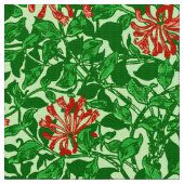 Tissu Chèvrefeuille de William Morris, rouge et vert de (Fermer)