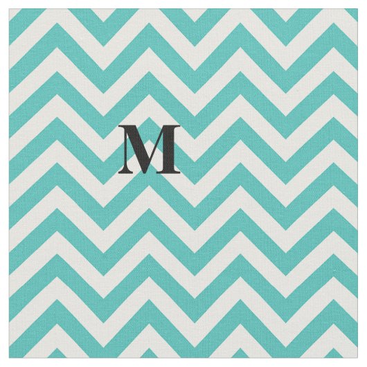 Tissu Chevron bleu avec le monogramme (Fermer)