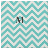 Tissu Chevron bleu avec monogramme (Fermer)
