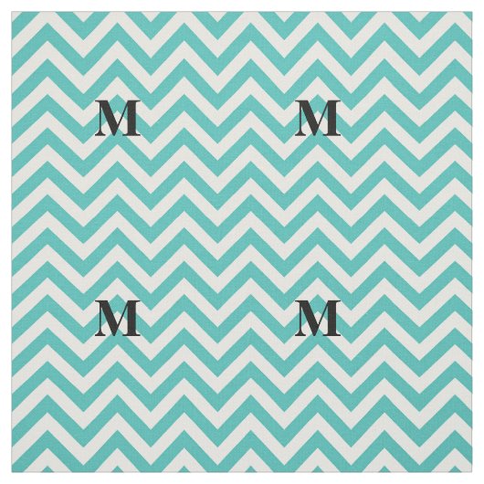 Tissu Chevron bleu avec monogramme (Échantillon)