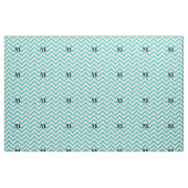 Tissu Chevron bleu avec monogramme (Fat Quarter)