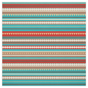 Tissu Chevron géométrique et rayures Aqua