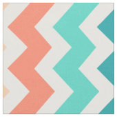 Tissu Chevron moyen barre Teal de corail bleu (Fermer)