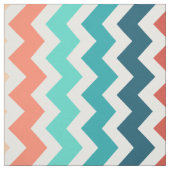 Tissu Chevron moyen barre Teal de corail bleu (Échantillon)