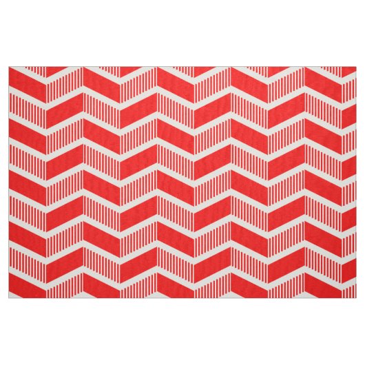 Tissu Chevrons à pas - Rouge (Fat Quarter)