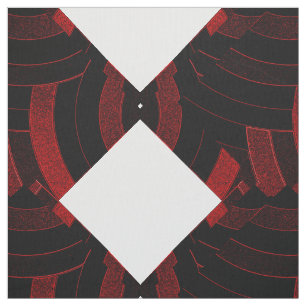 Tissu chevrons de diamant contemporain noir/rouge chic