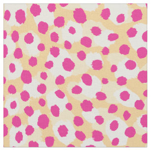 Tissu Chic coloré jaune rose guépard pois