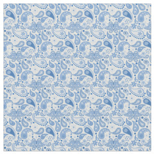 Tissu Chic Fun Bleu et Blanc Paisley