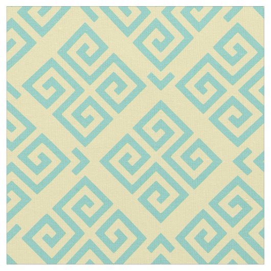 Tissu Chic jaune menthe grec clé motifs géométriques (Fermer)