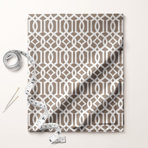 Tissu Chic Marron Moka Motif en Treillis