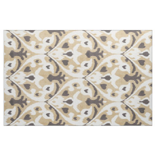 Tissu Chic motifs tribaux beige et brun ikat neutre