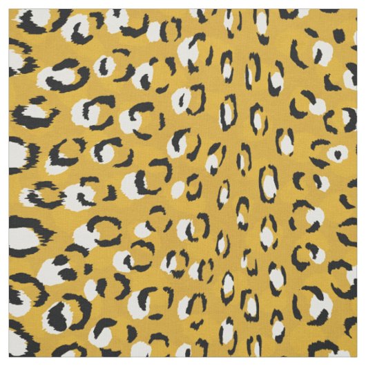 Tissu Chic or noir blanc cheetah motif d'impression (Échantillon)