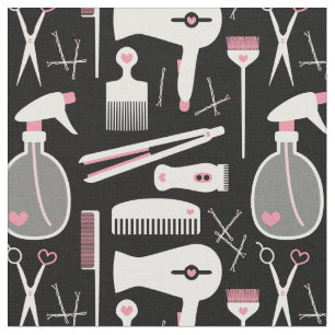 Tissu Chic Retro Rose Blanc Noir Hair Salon Outils