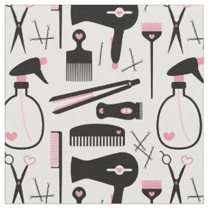 Tissu Chic Retro Rose Coiffeur noir Outils