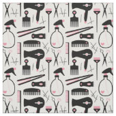 Tissu Chic Retro Rose Coiffeur noir Outils (Échantillon)