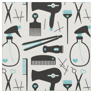 Tissu Chic Retro Turquoise Black Hair Salon Outils