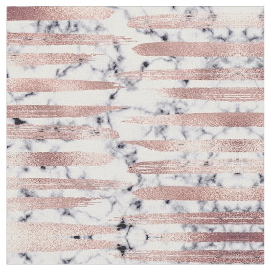 Tissu Chic rose Gold Brushstrokes Marble moderne (Fermer)