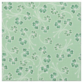Tissu Chic vert foncé et Shamrocks blancs sur vert pâle (Fermer)