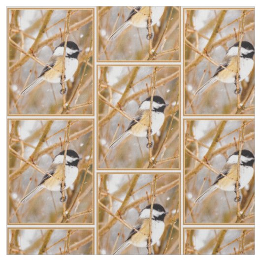 Tissu Chickadee au plafond noir - Photo originale (Échantillon)