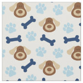 Tissu Chien à chiot bleu  (Fermer)