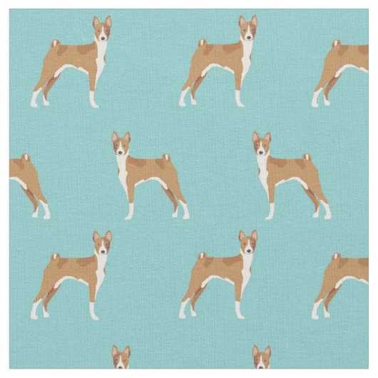 Tissu Chien basenji bleu clair (Fermer)
