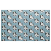 Tissu Chien blanc noir Ladybug Blue Vintage Nursery (Fat Quarter)