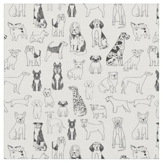 Tissu Chien - Chien noir et blanc, conception de chiens, (Fermer)