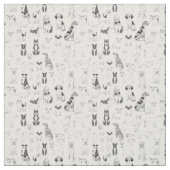Tissu Chien - Chien noir et blanc, conception de chiens, (Échantillon)