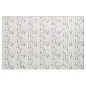 Tissu Chien - Chien noir et blanc, conception de chiens, (Fat Quarter)