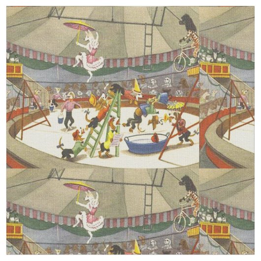 Tissu Chien Circus Fabric - Cotons et linge de maison - (Fermer)