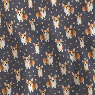 Tissu Chien Corgi Mignon