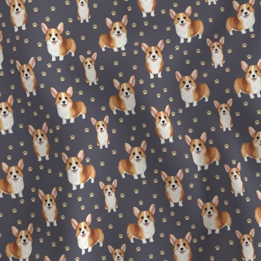 Tissu Chien Corgi Mignon