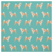 Tissu chien d'akita turquoise (Échantillon)