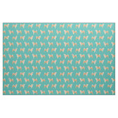Tissu chien d'akita turquoise (Fat Quarter)