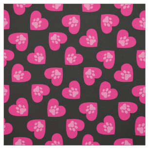Tissu Chien d'animaux domestiques Chat Paw Cute Heart