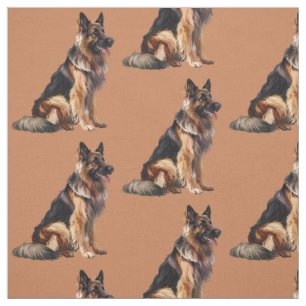 Tissu Chien de berger allemand Art animal amusant