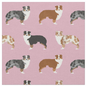 Tissu Chien de berger australien rose pâle