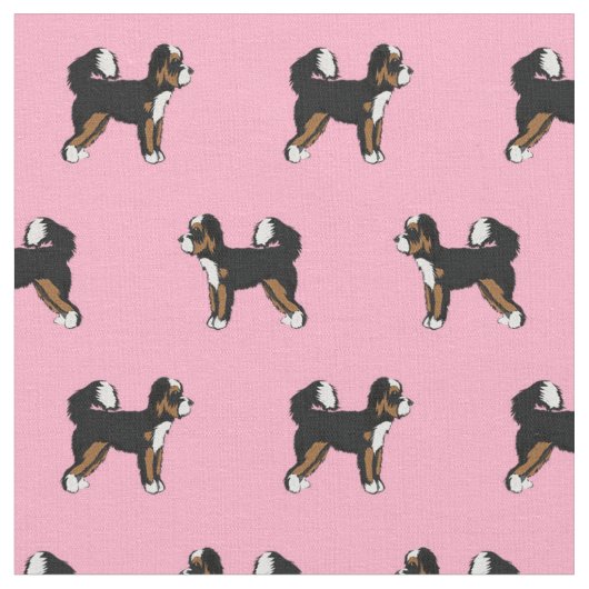Tissu Chien de Bernedoodle rose (Fermer)