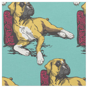Tissu chien de boxe