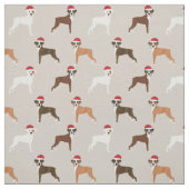 Tissu Chien de boxe père Noël passe noël tan (Échantillon)