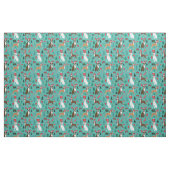 Tissu Chien de boxe turquoise de Noël mignon (Fat Quarter)