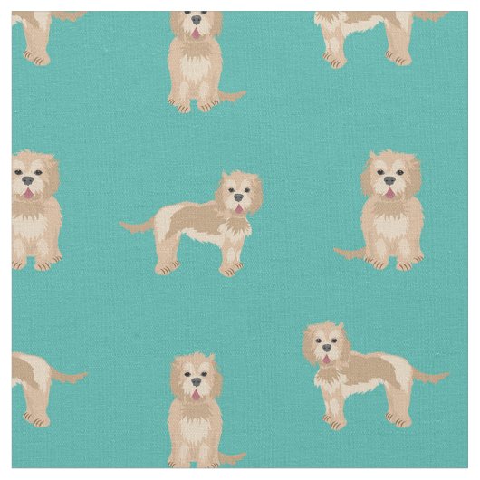 Tissu chien de cochon turquoise (Fermer)