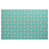 Tissu chien de cochon turquoise (Fat Quarter)