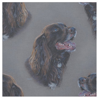 Tissu Chien de cocker d'Engish. Peinture de beaux-arts